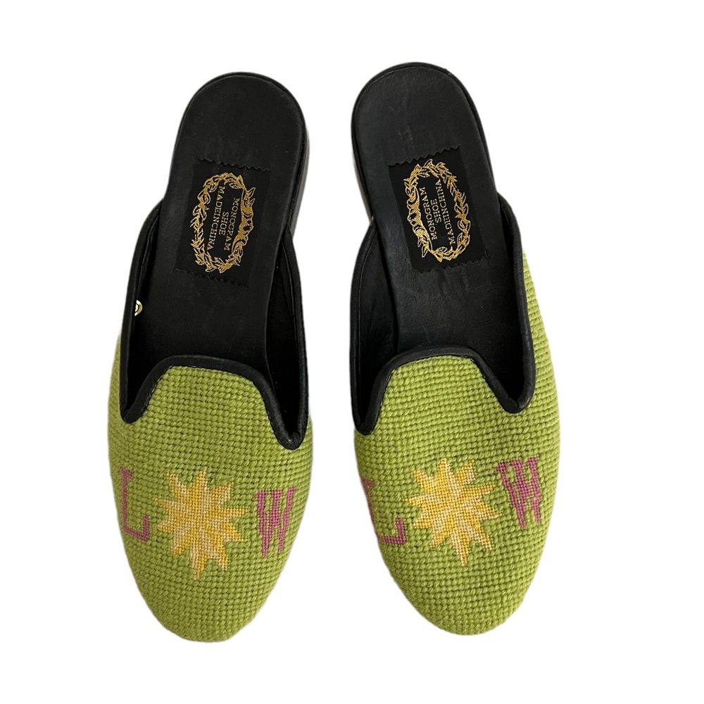 Larkspur needlepoint slides new monogram L W